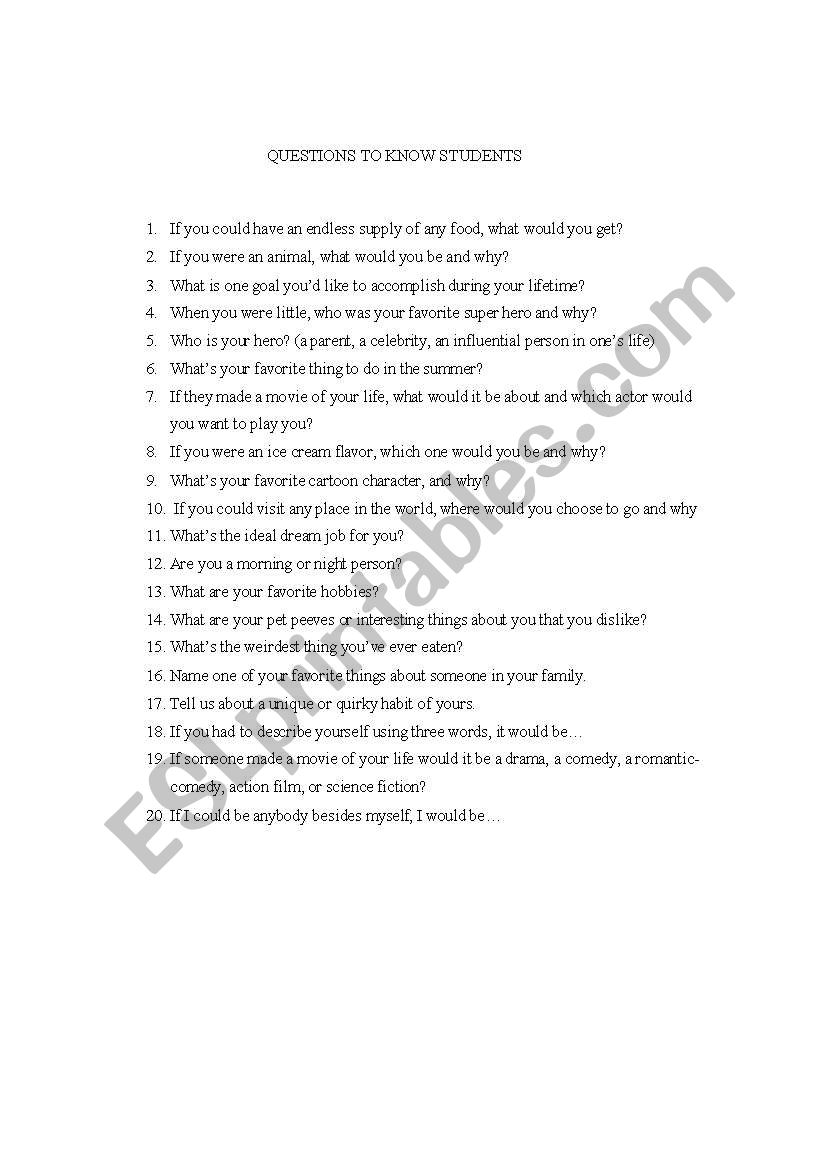 HOW TO KNOW A PARTNER worksheet