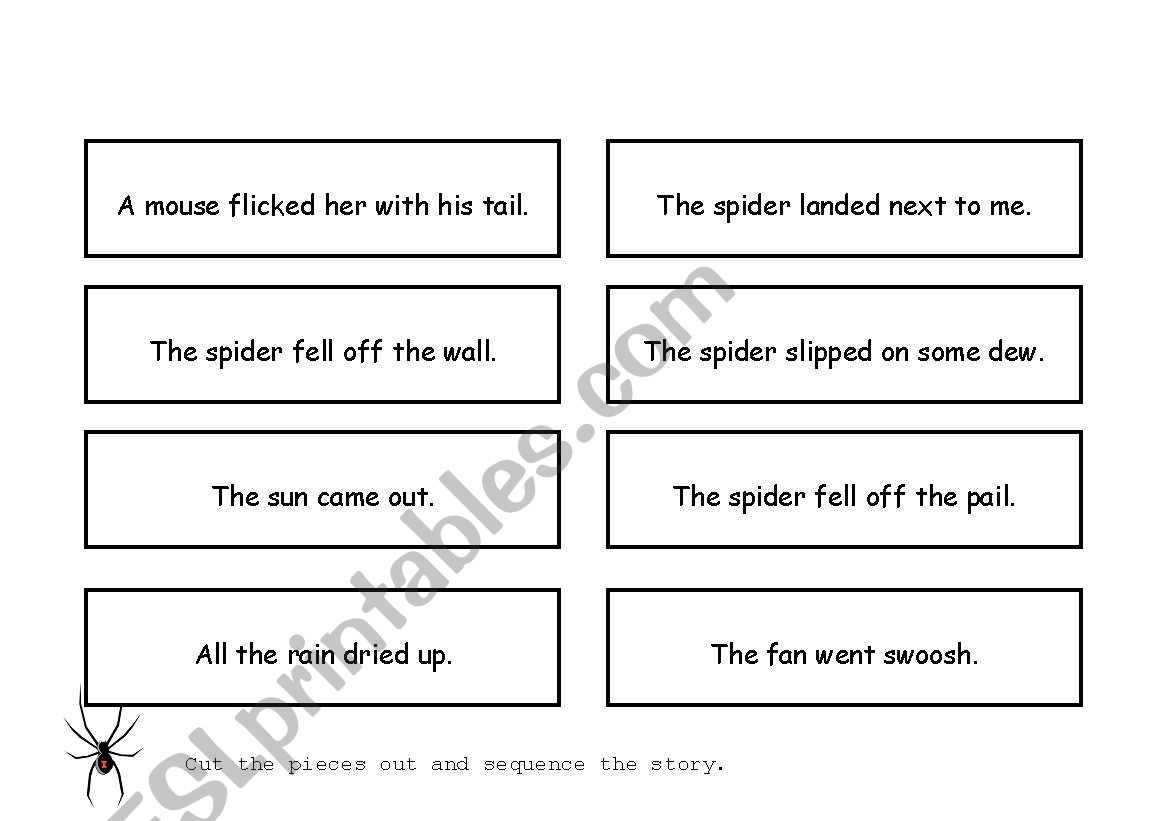 Itsy Bitsy Spider Sequencing worksheet