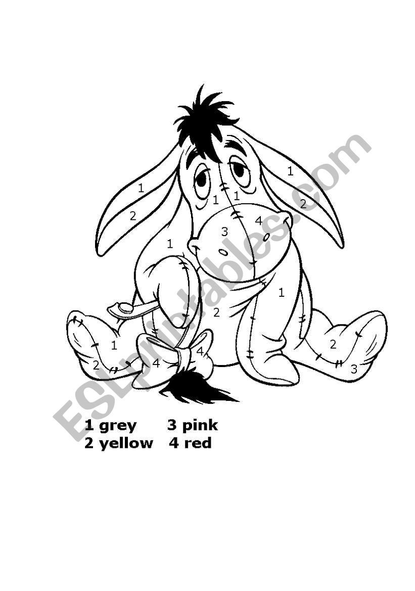 Colour a donkey worksheet