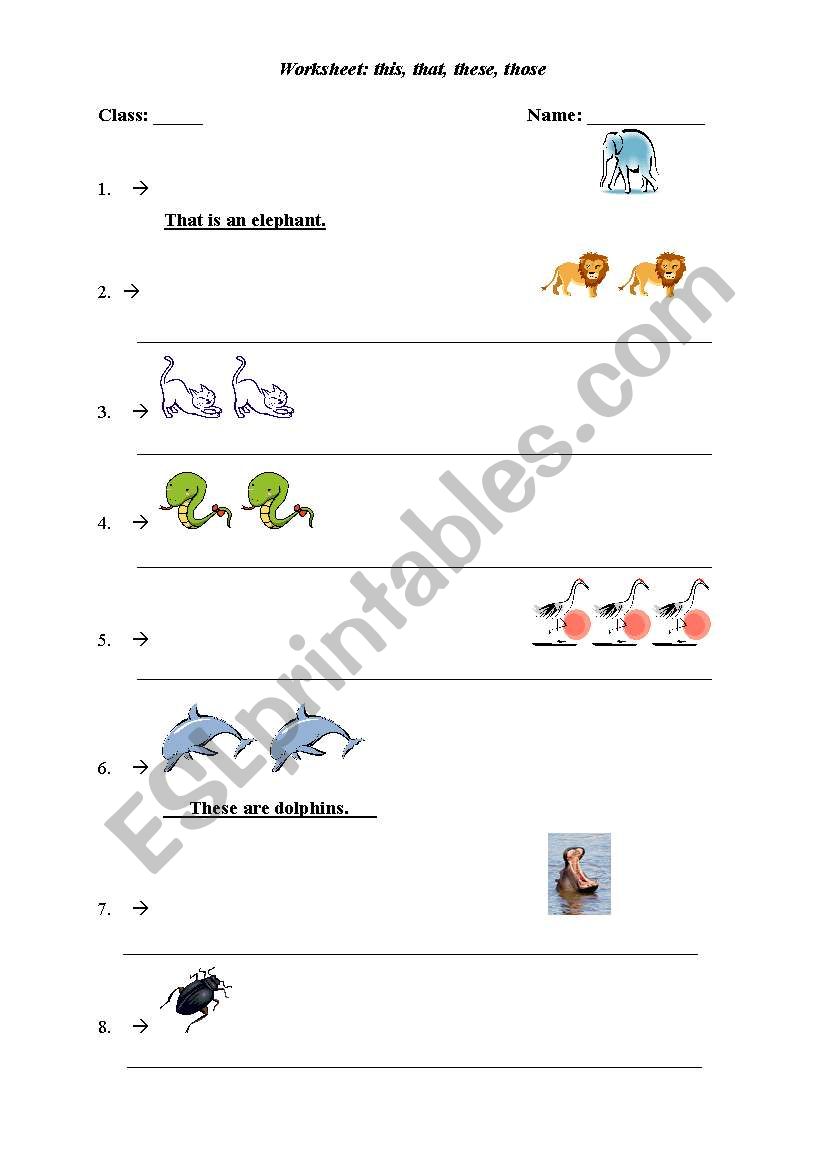 this.that.these.those  worksheet