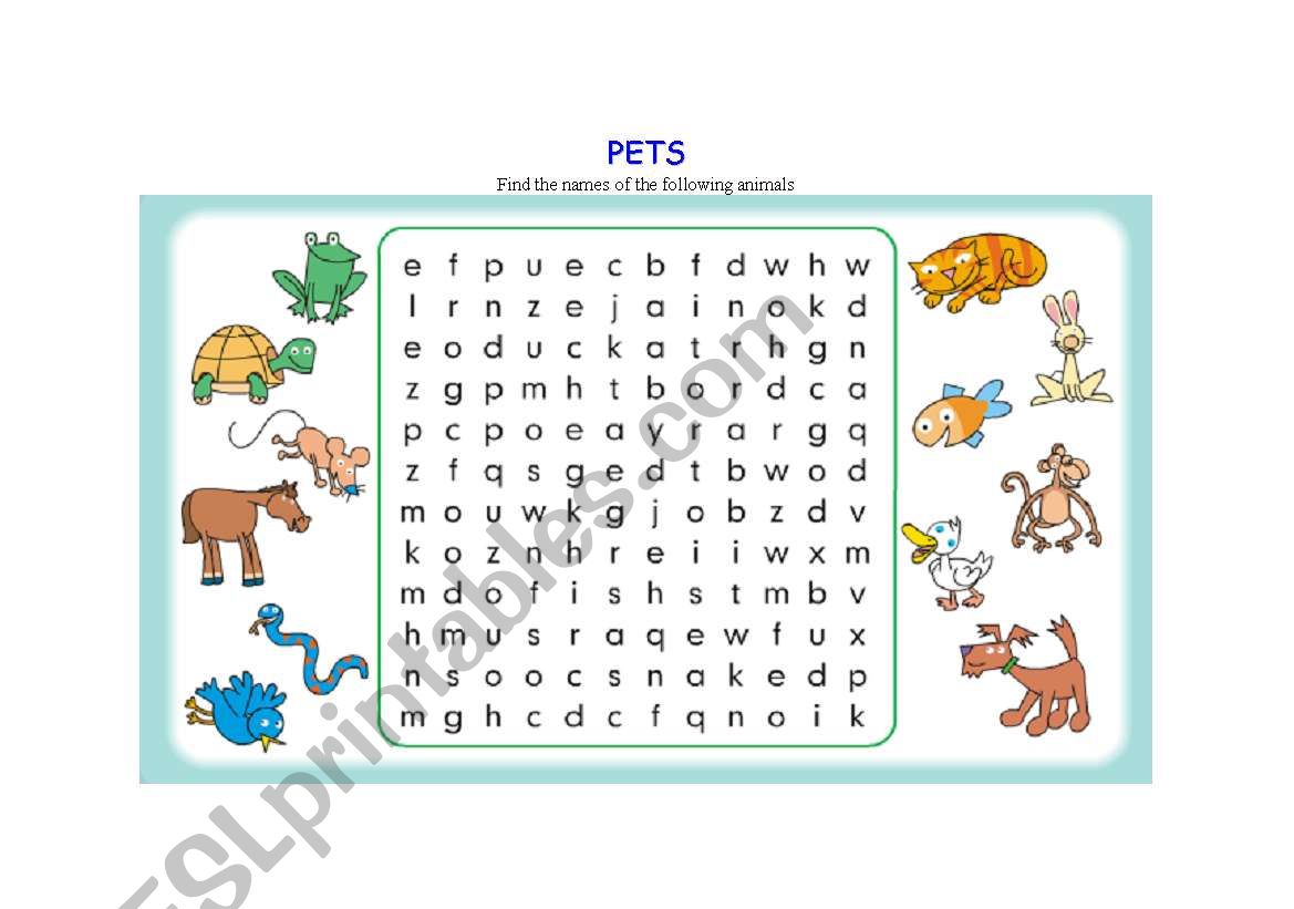 PETS worksheet