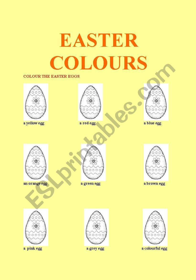 EASTER COLOURS worksheet