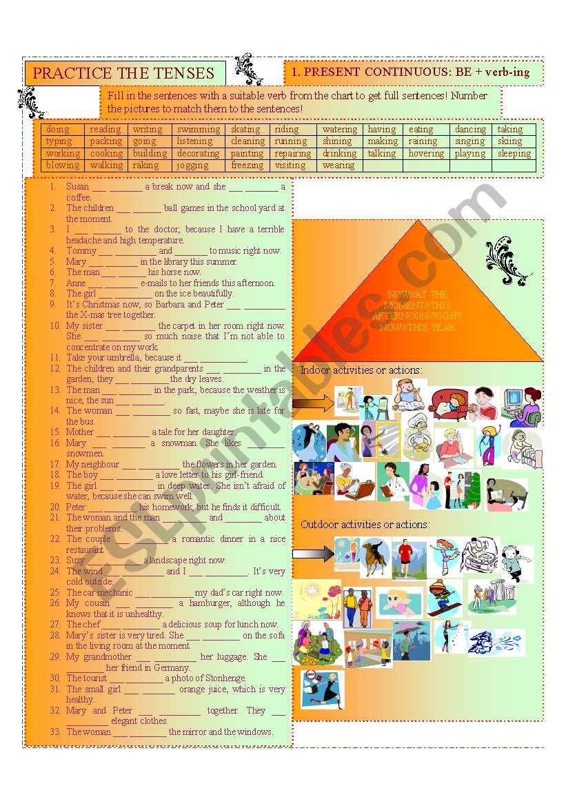 Present Continuous worksheet