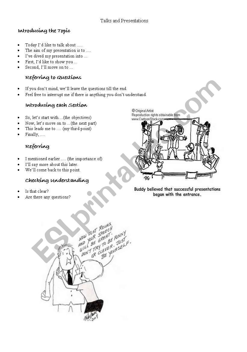 How to make a presentation worksheet