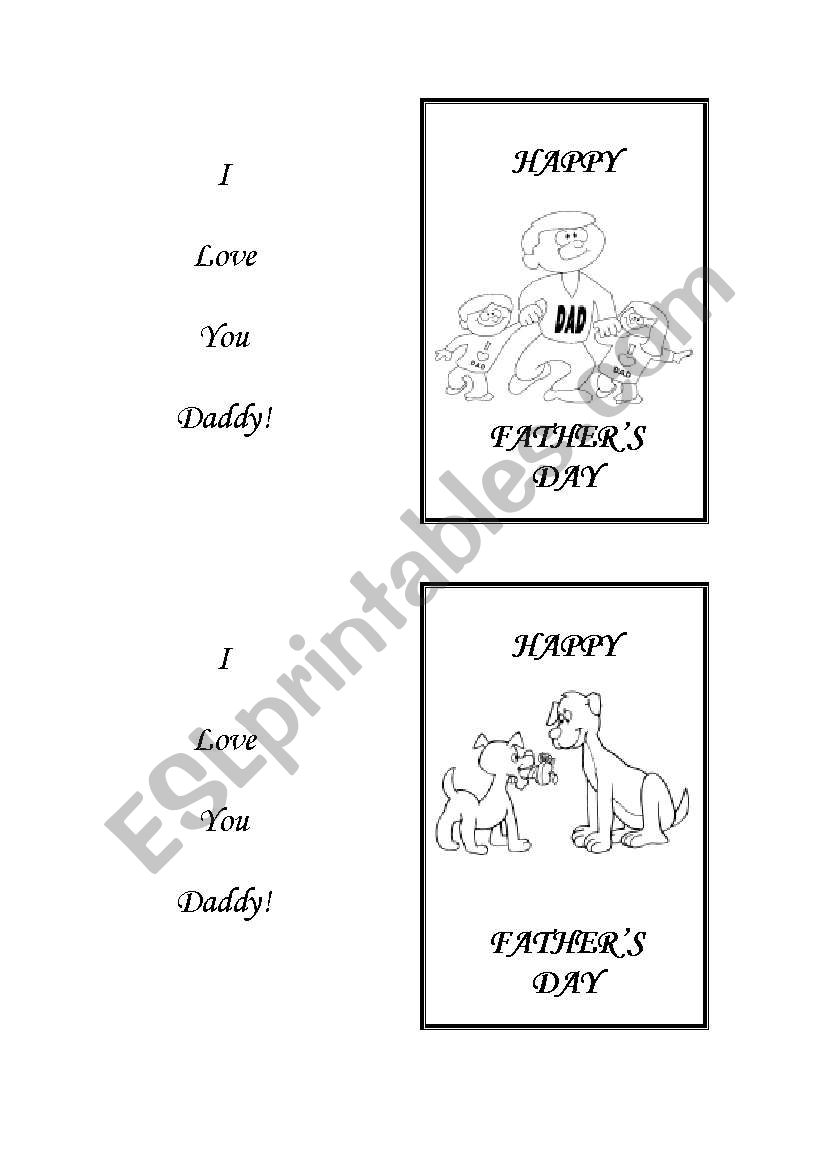 father´s day worksheet