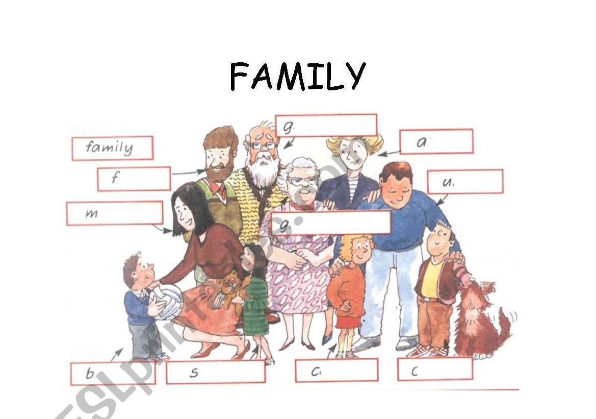 Family members worksheet