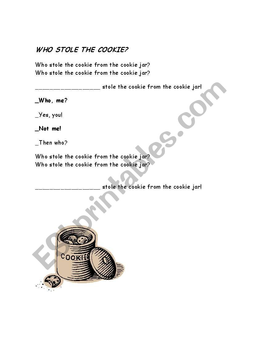 Who stole the cookie? worksheet