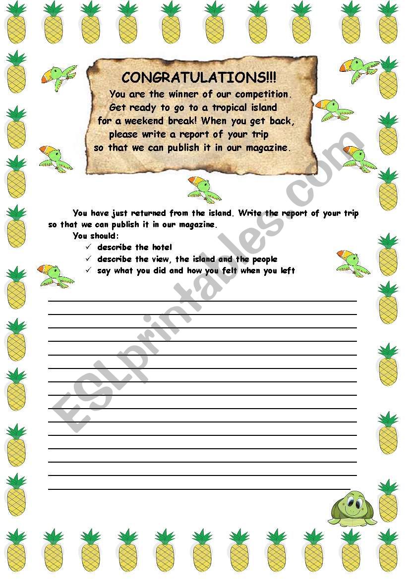 WRITING ACTIVITY worksheet