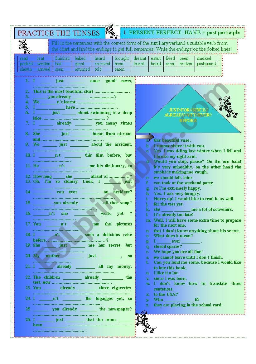 Present Perfect worksheet