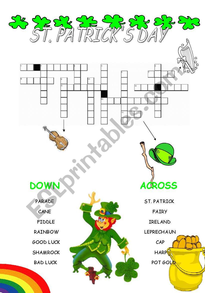 St. Patricks Crossword worksheet