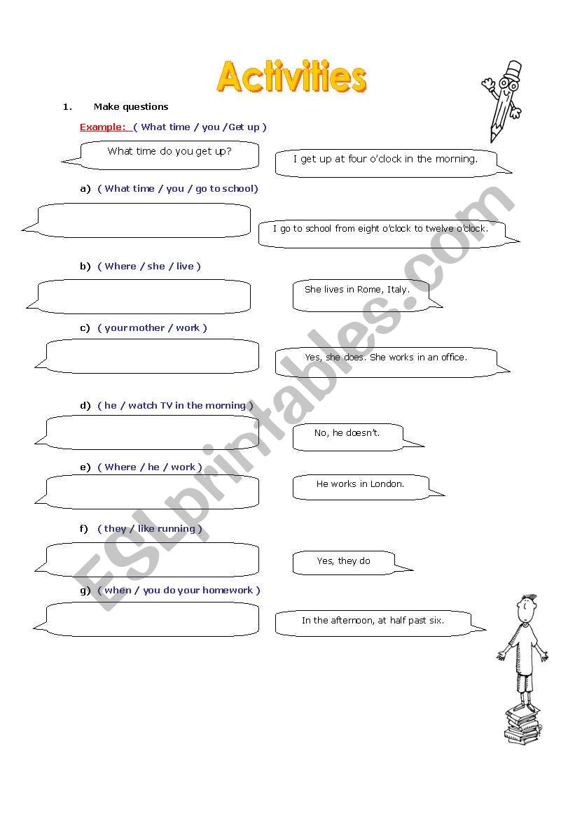 present simple worksheet