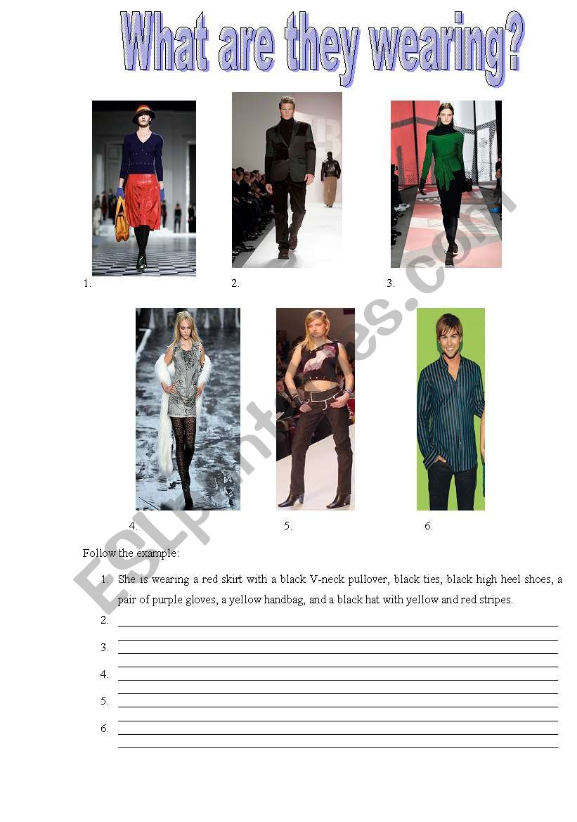 What are they wearing? worksheet