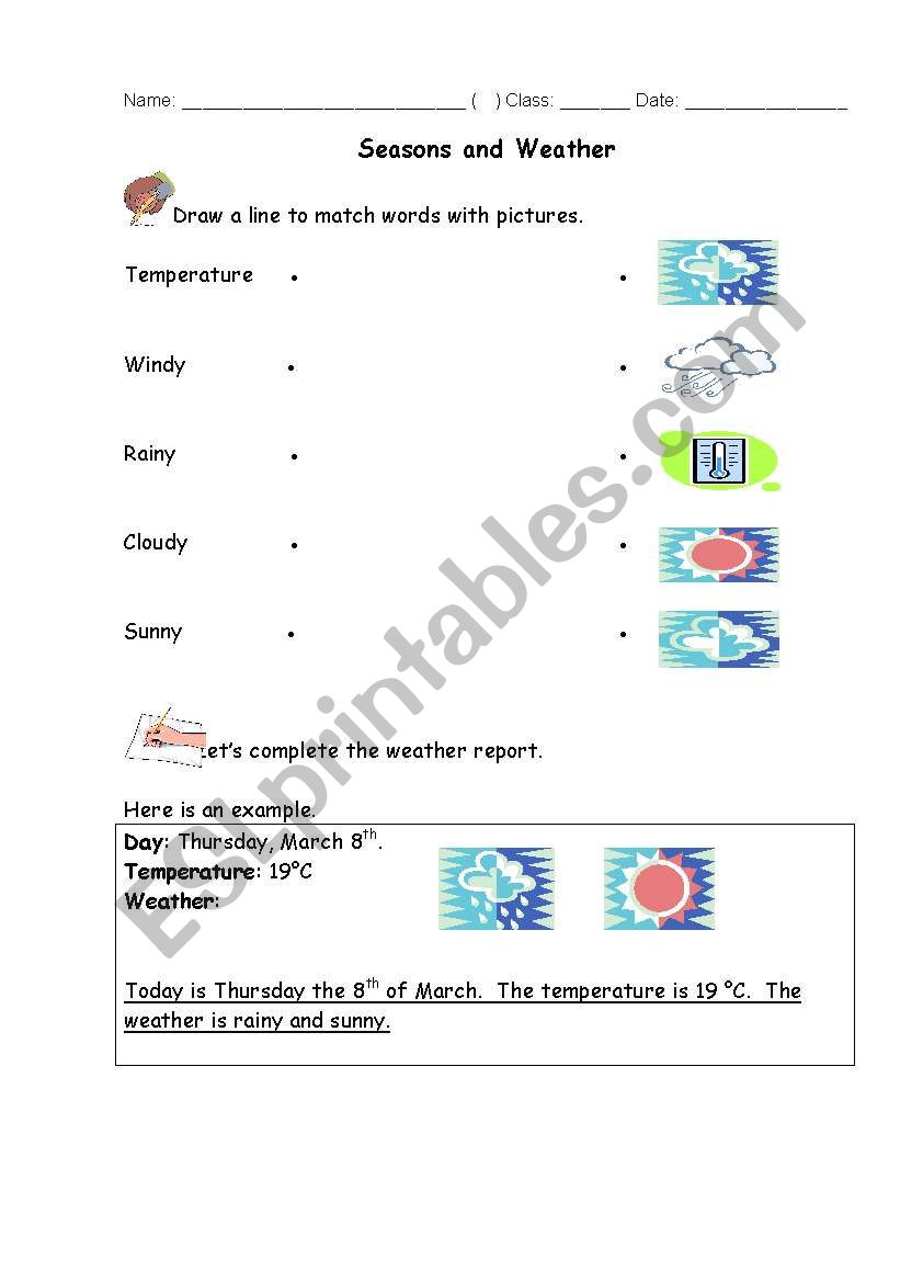 seasons and weather worksheet