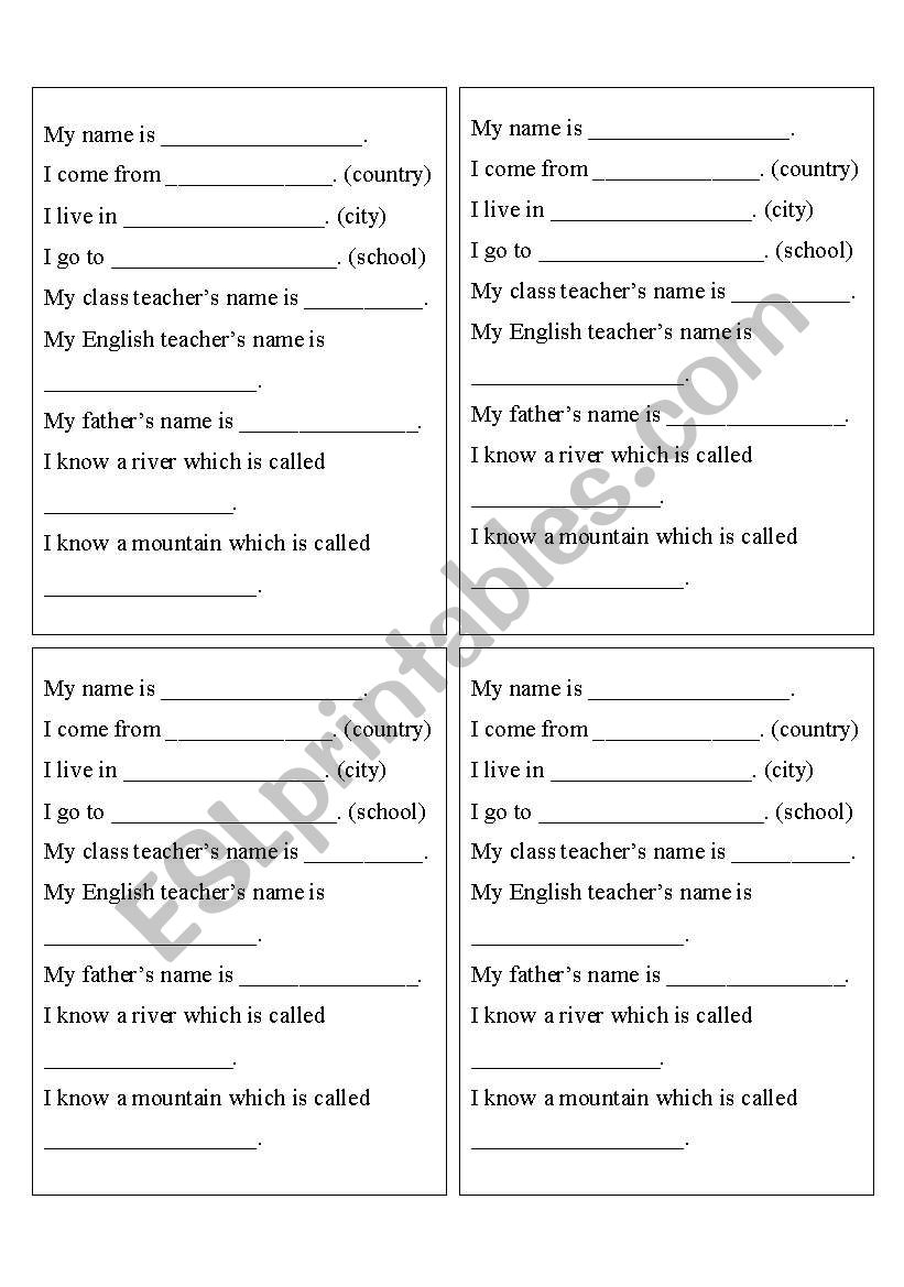 Proper Nouns worksheet