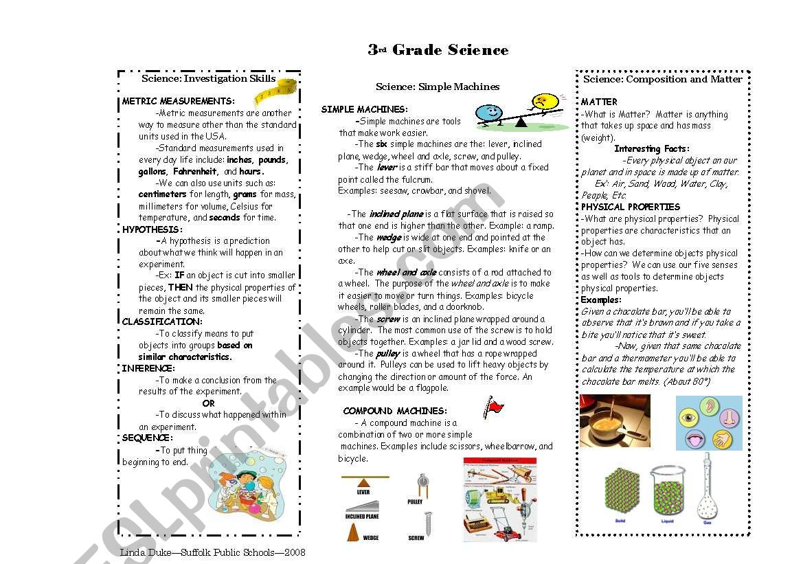 simple machines and matter study guide with pictures