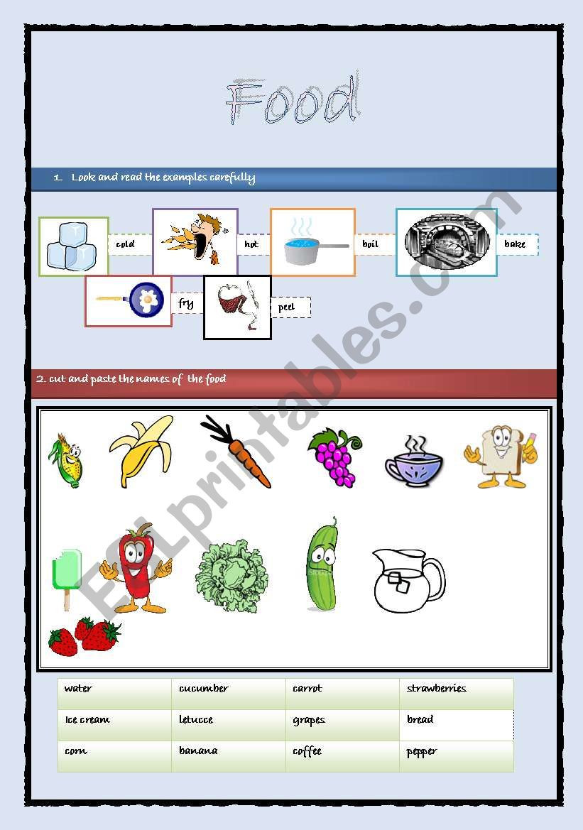 Food worksheet