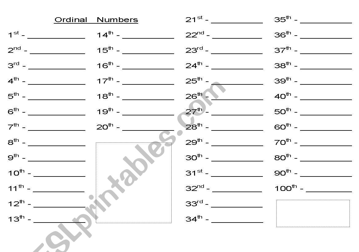 Numbers worksheet