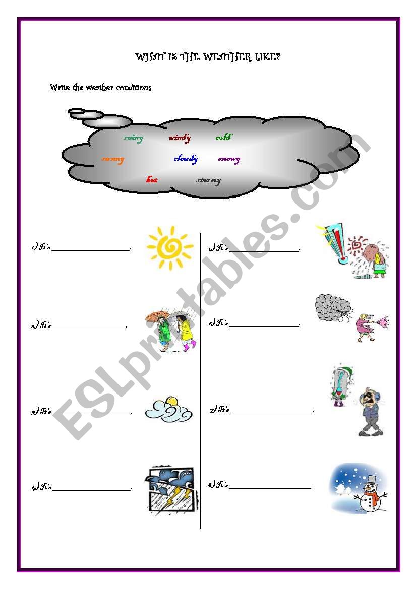 WEATHER worksheet