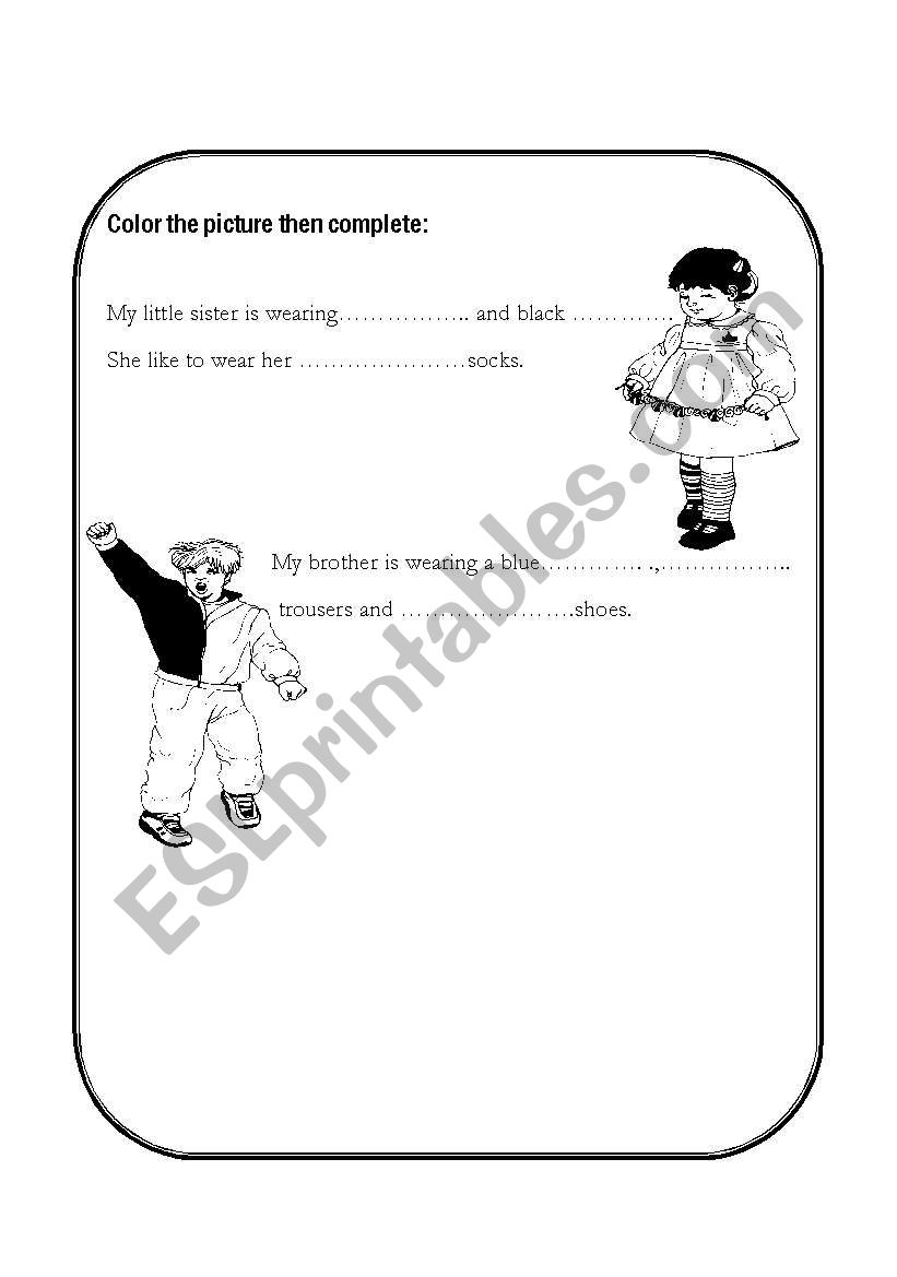 clothes worksheet