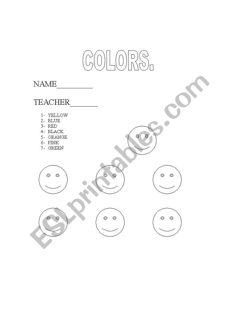 Colors worksheet