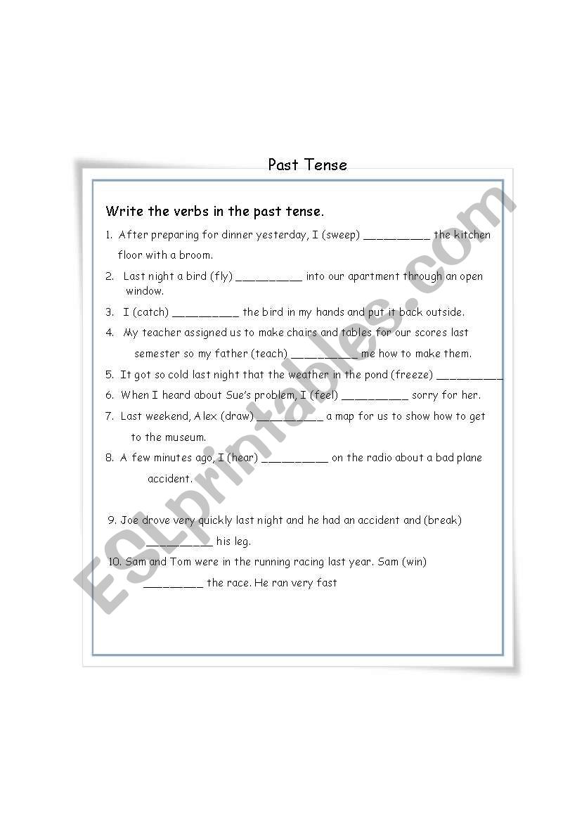 simple past worksheet