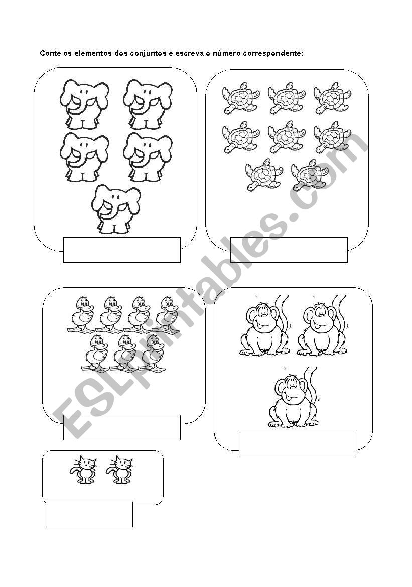 animals and numbers worksheet