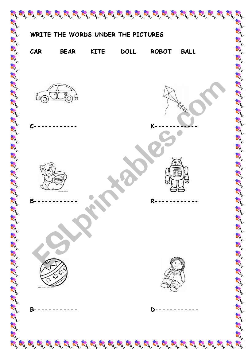 toys worksheet