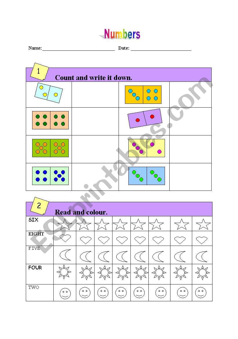 Numbers worksheet