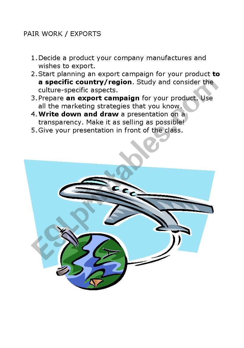 Export campaign worksheet