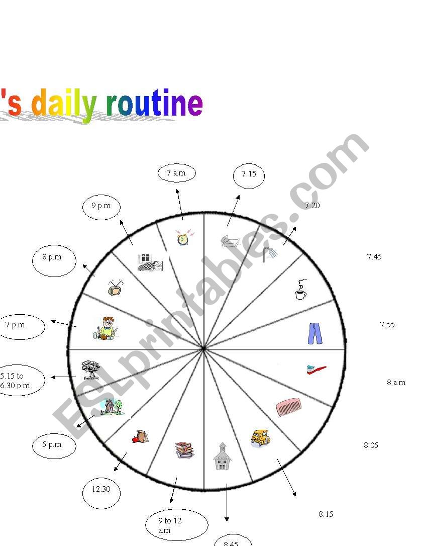 Lisasdaily routine worksheet