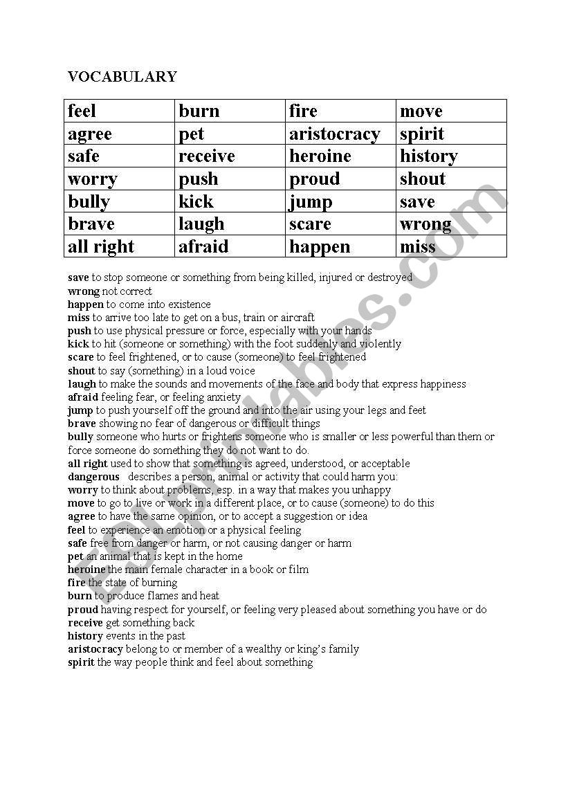 word competition worksheet