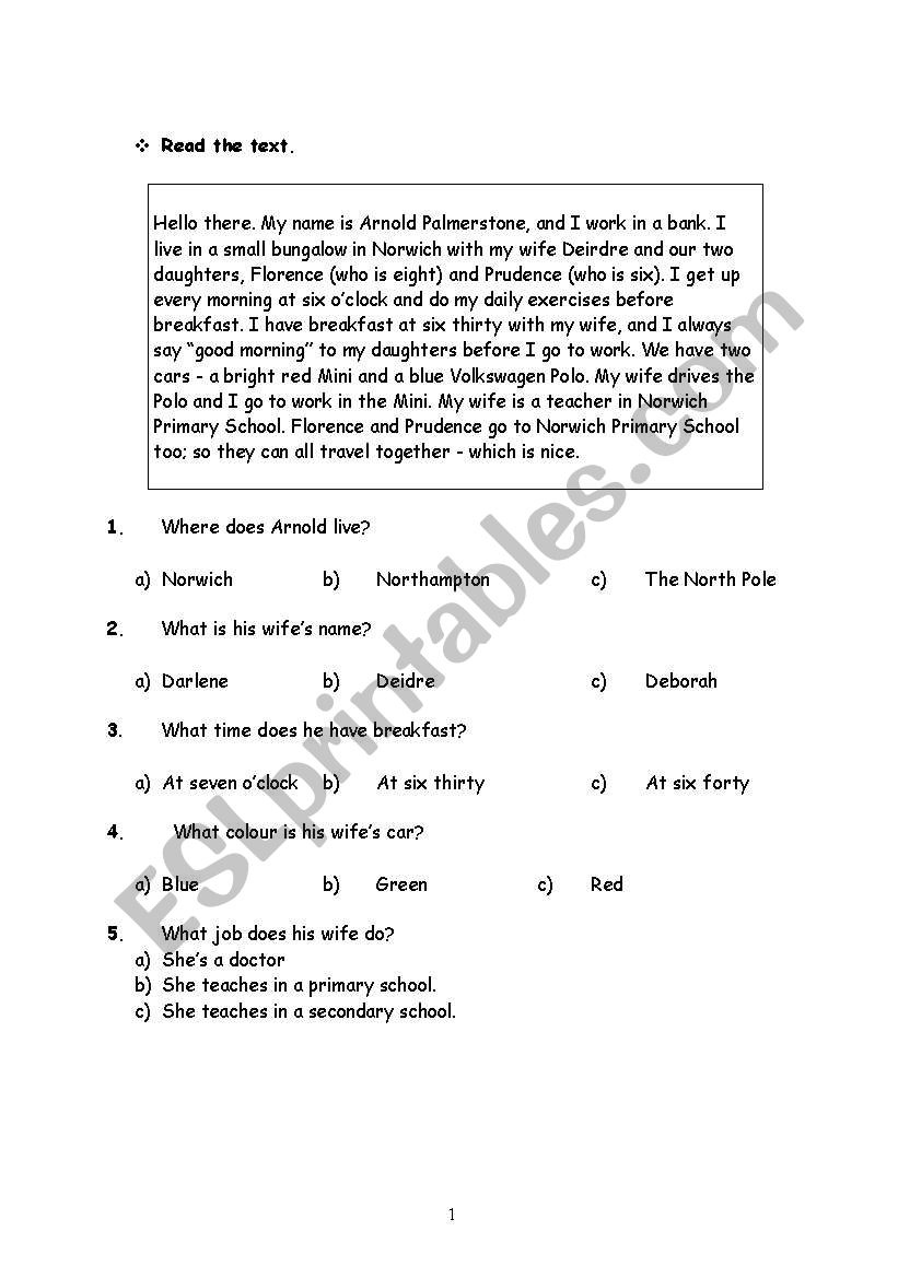 present simple worksheet