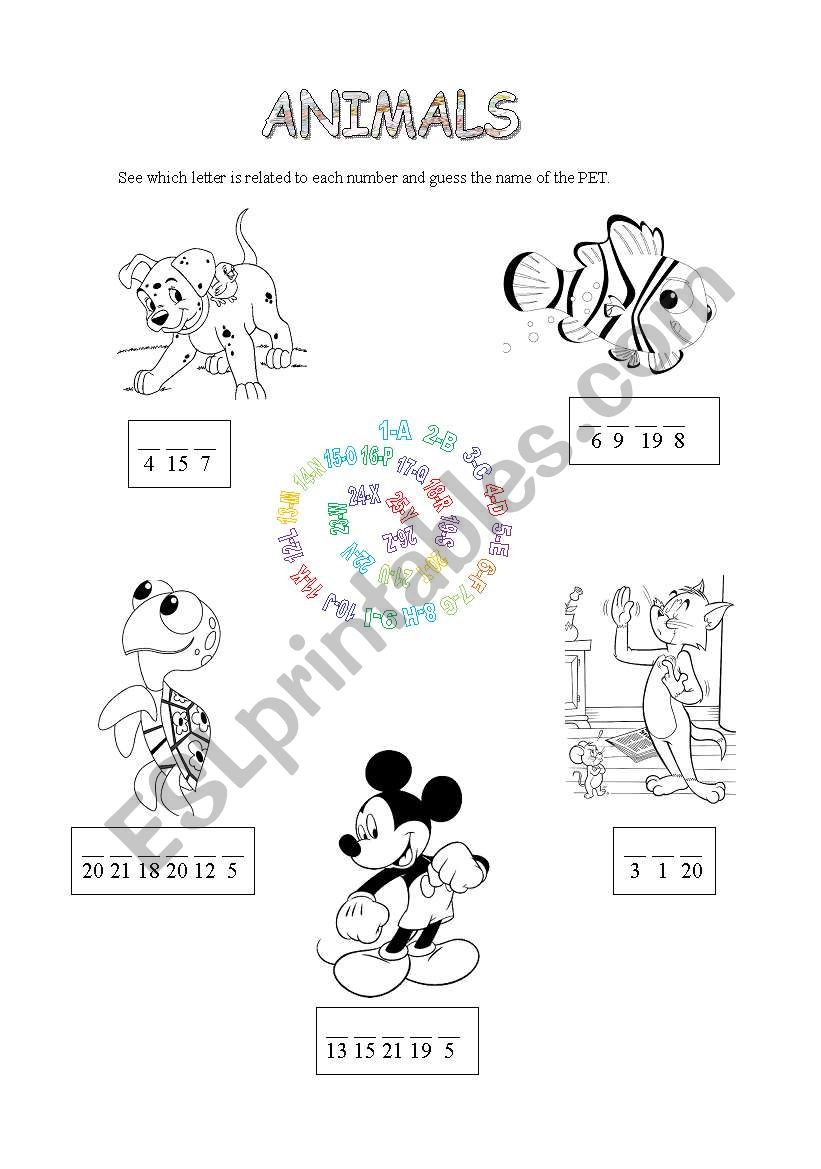 Animals - Pets worksheet