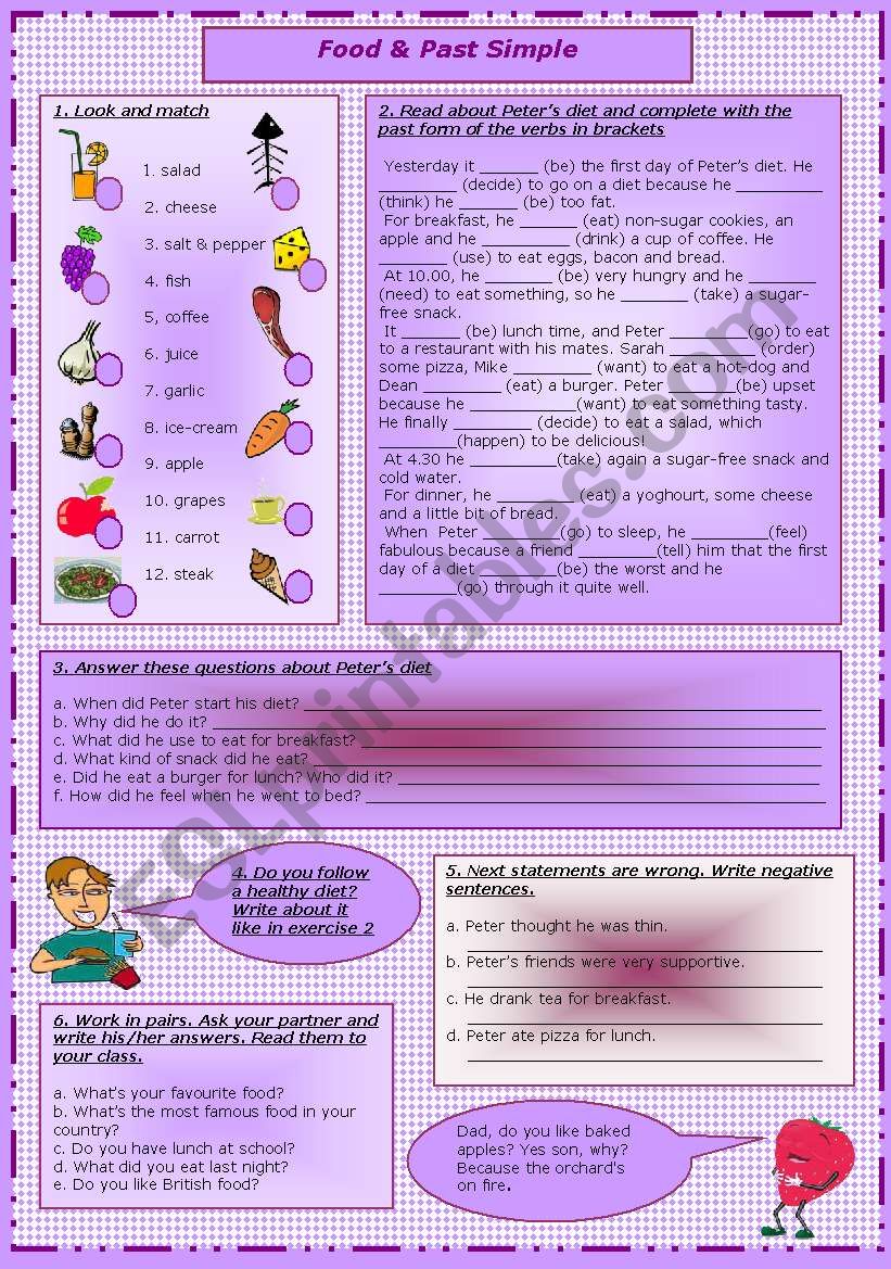 Food & Past Simple worksheet