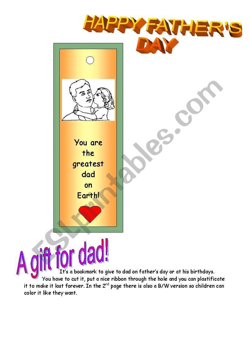 happy fathers day worksheet