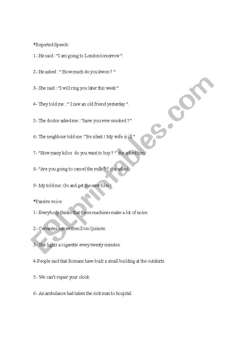 MISCELLANEOUS worksheet