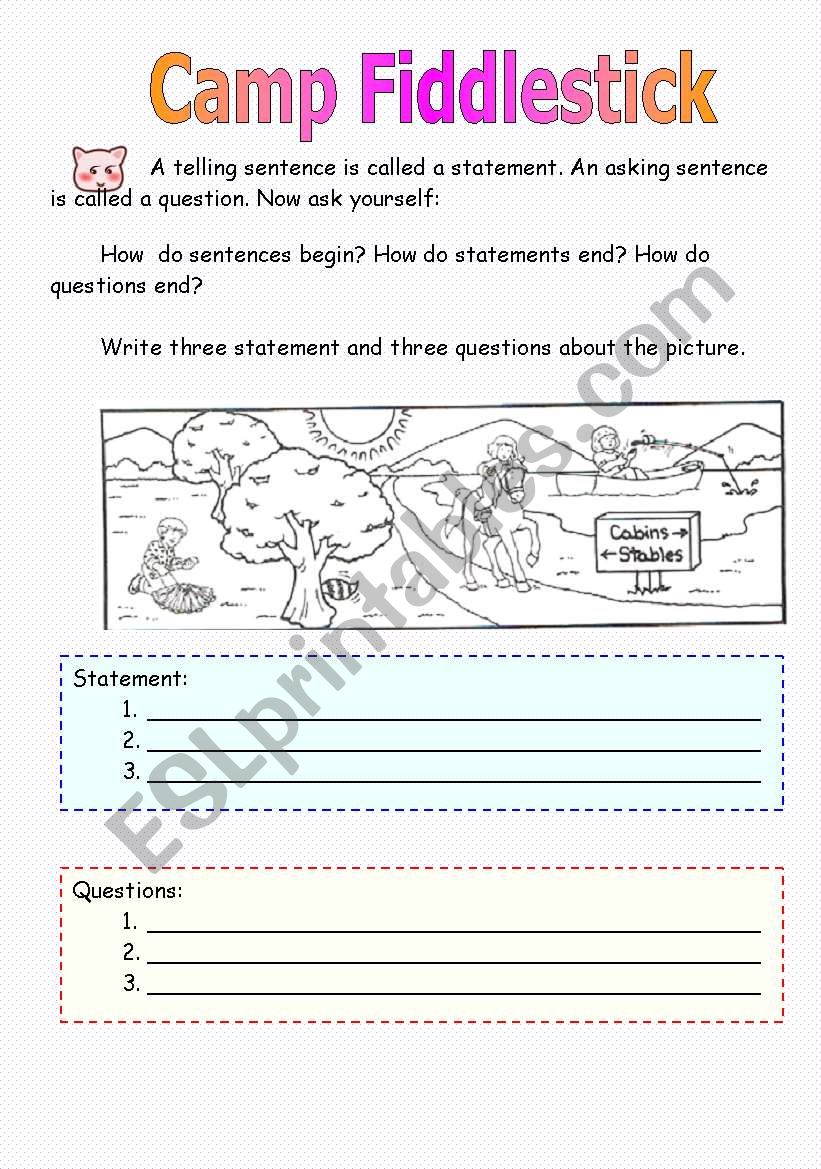 Camp Fiddlestick worksheet