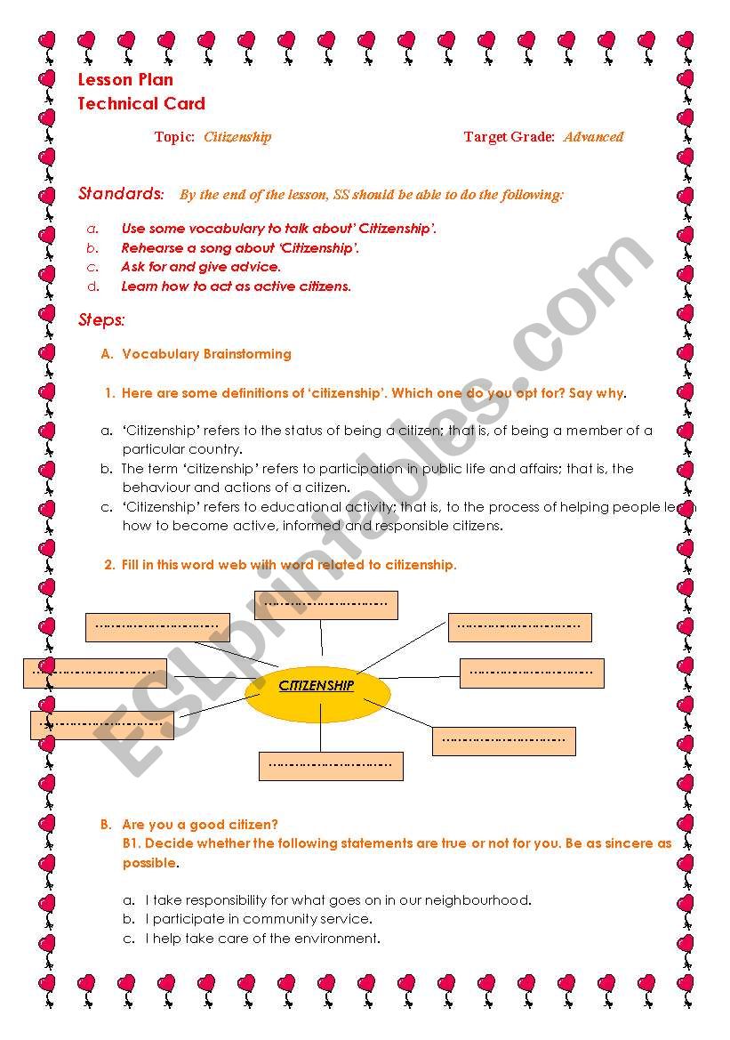 Active citizenship : Lesson Plan