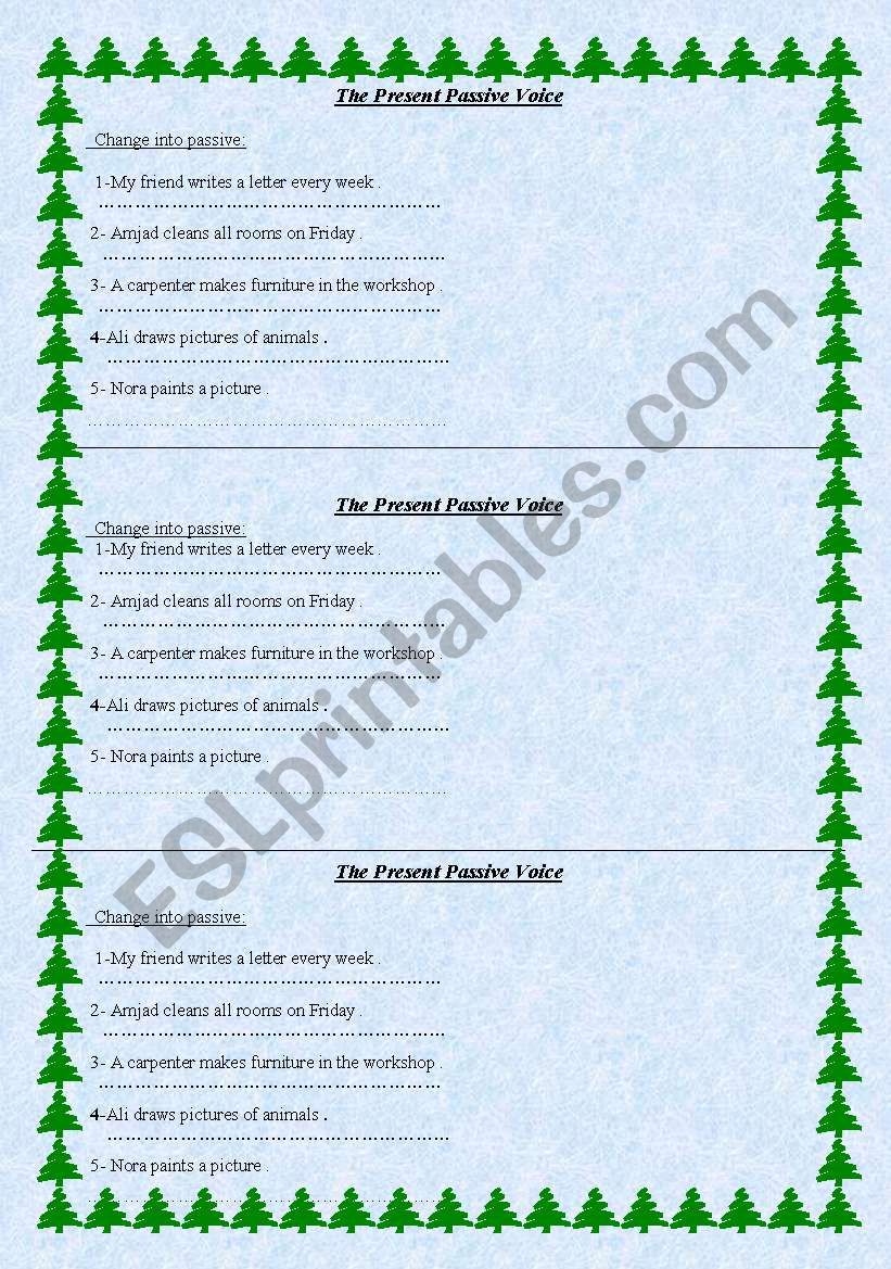 The present Passive worksheet