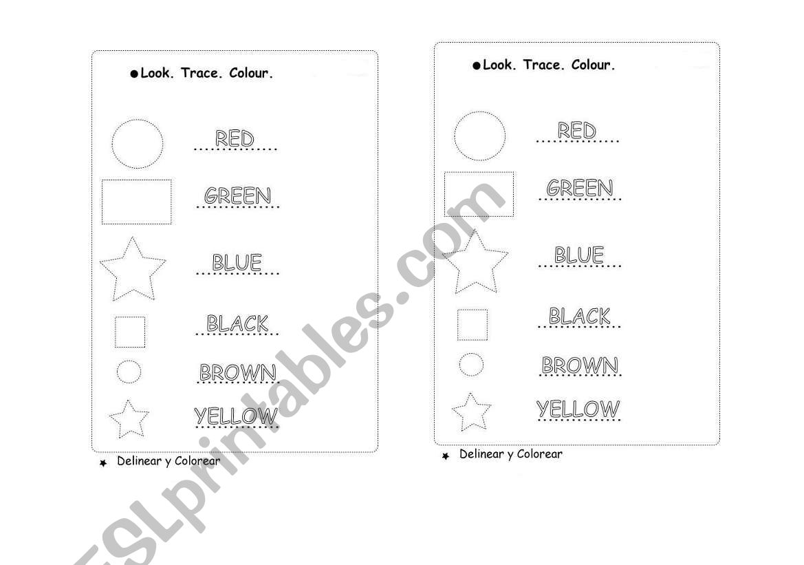 Colours worksheet