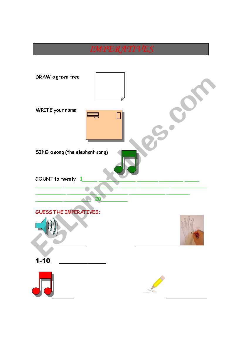 funny imperatives worksheet