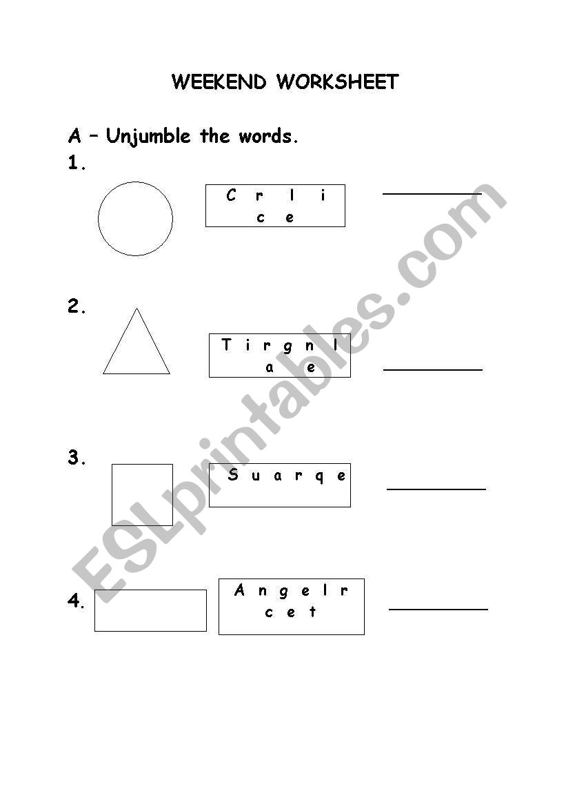 Shapes & Family Members worksheet