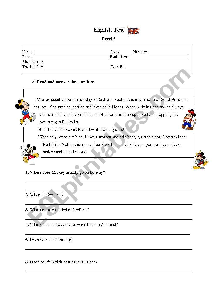 Daily routines worksheet