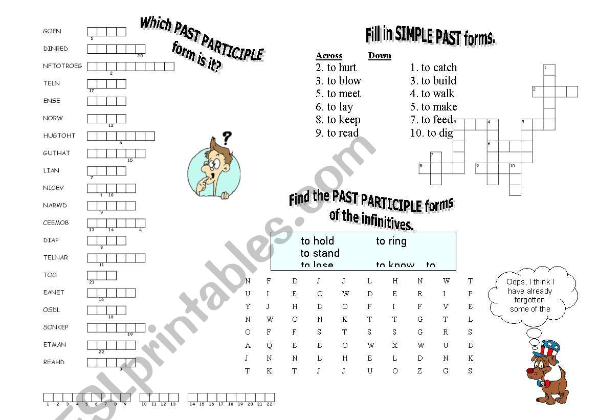 irregular verb revision worksheet