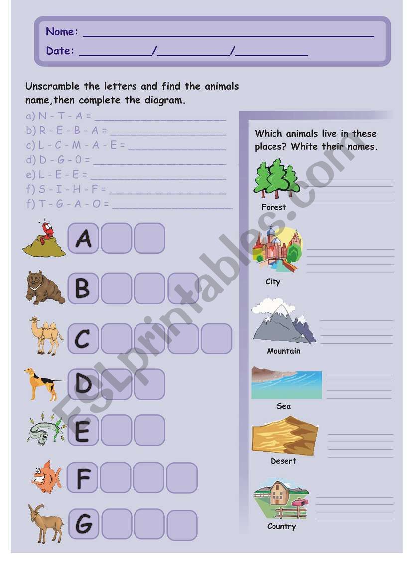 English Alphabet - Part I worksheet