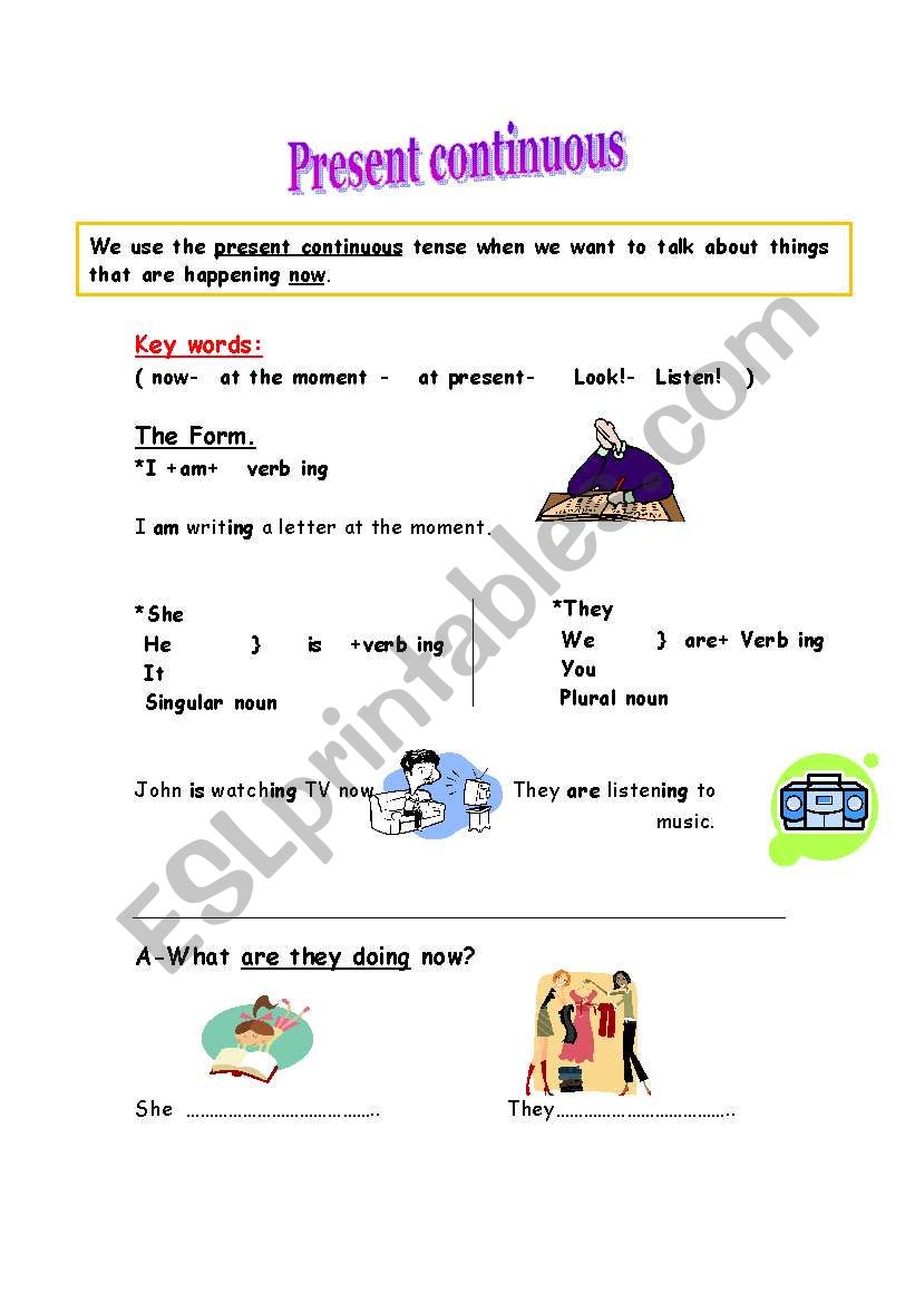 Present Continuous worksheet