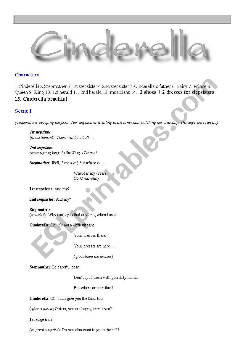 Cinderella worksheet