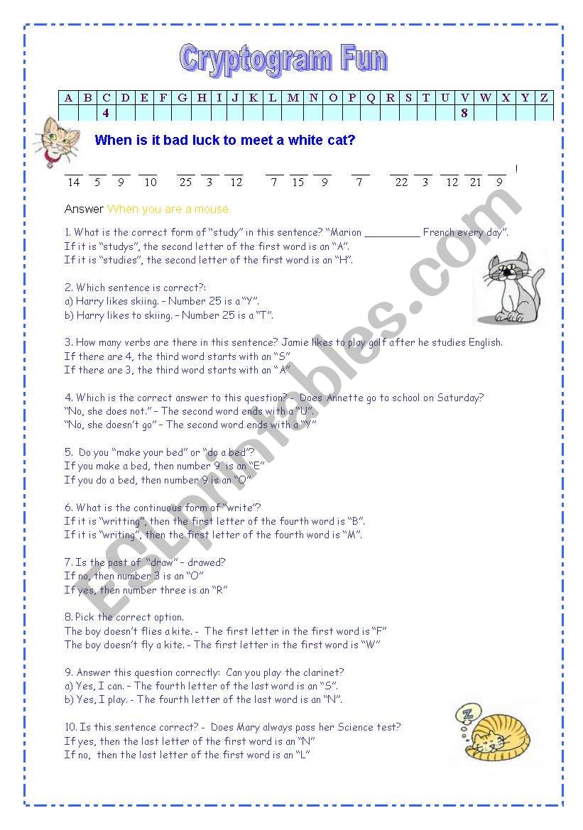 2 Cryptographs or Secret Message Activity