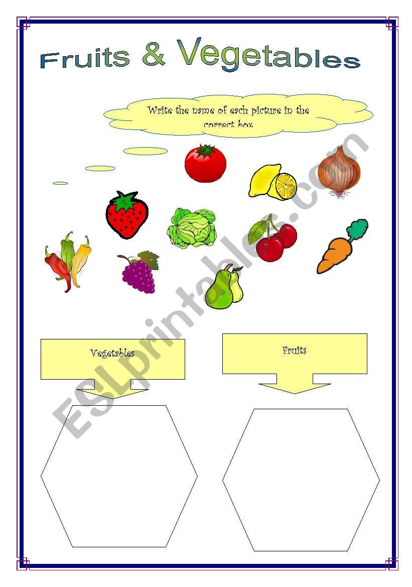 Fruits & vegetables worksheet