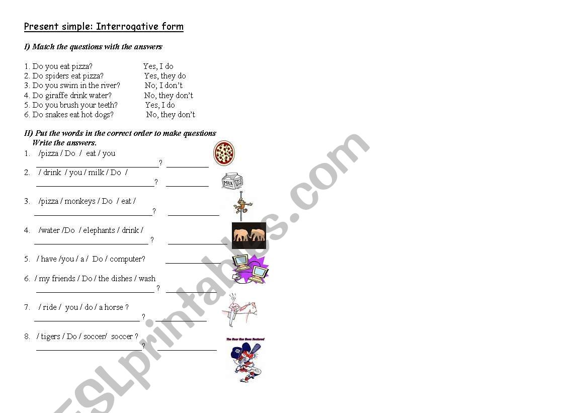 present simple- interrogative form